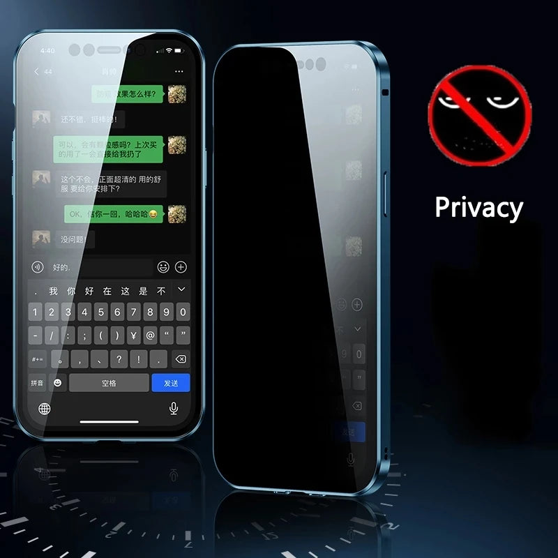 360 funda metálica de alta privacidad, para iPhone 16 15 13 14 Plus 12 Mini 11 Pro Max