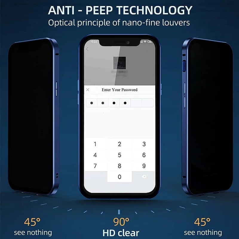 360 funda metálica de alta privacidad, para iPhone 16 15 13 14 Plus 12 Mini 11 Pro Max