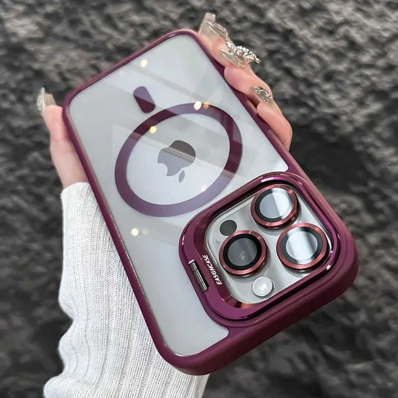 Con soporte y cubierta protectora de lente de vidrio.
Con tecnología anti impactos.
Contra golpes y rayaduras.
Compatible con MagSAfe