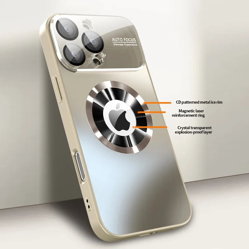 Funda Metálica con Protección de Cámara y Lente de Cristal Compatible con MagSafe