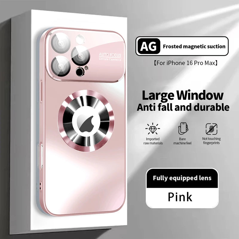 Funda Metálica con Protección de Cámara y Lente de Cristal Compatible con MagSafe