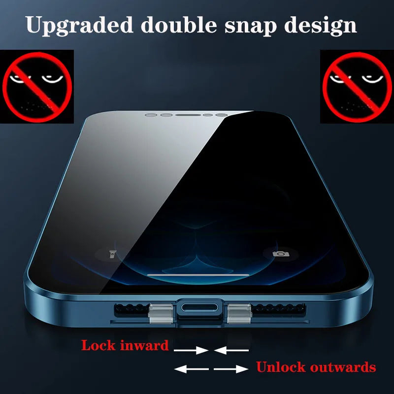 360 funda metálica de alta privacidad, para iPhone 16 15 13 14 Plus 12 Mini 11 Pro Max