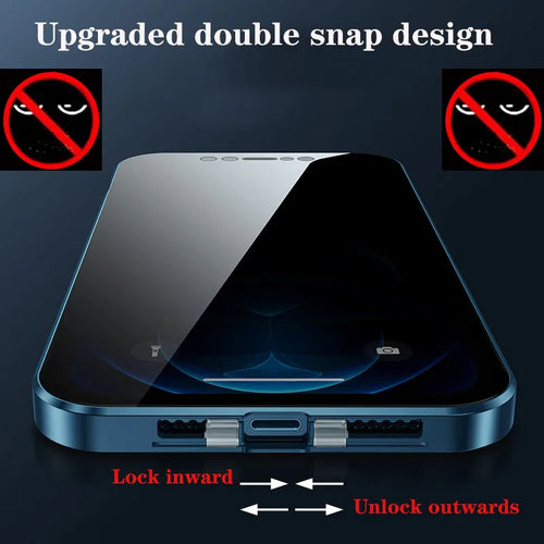 360 funda metálica de alta privacidad, para iPhone 16 15 13 14 Plus 12 Mini 11 Pro Max