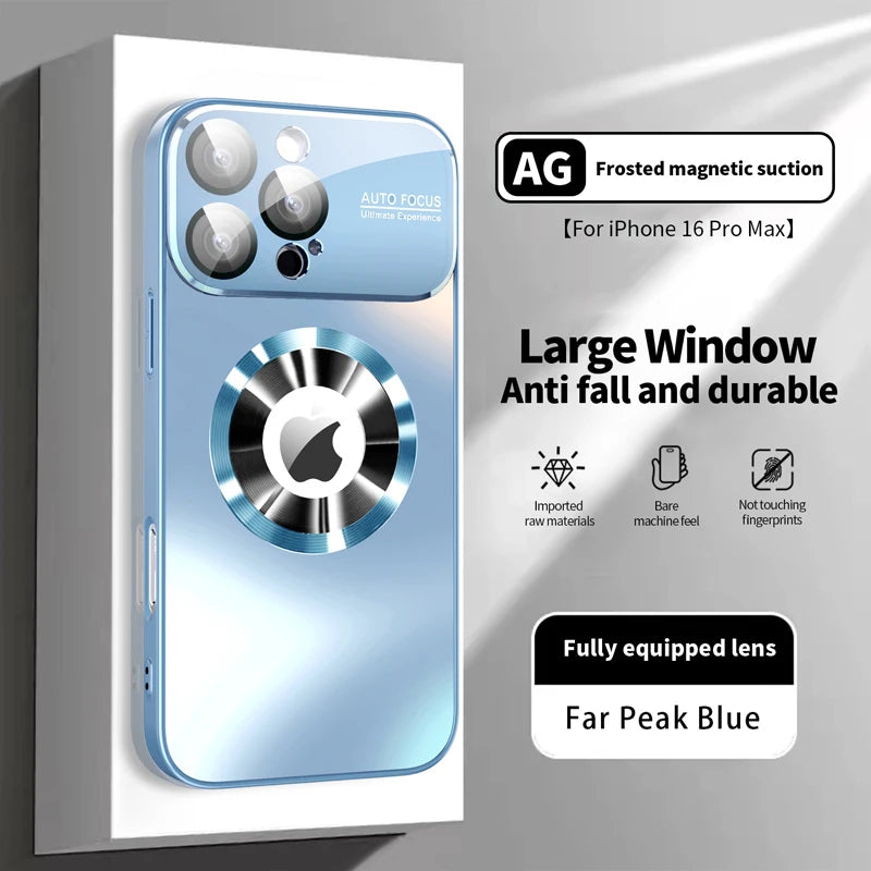 Funda Metálica con Protección de Cámara y Lente de Cristal Compatible con MagSafe