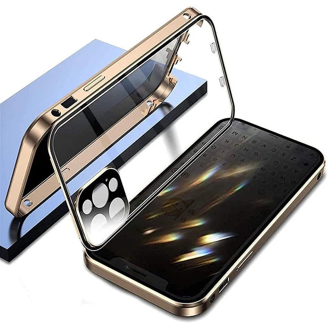 360 funda metálica de alta privacidad, para iPhone 16 15 13 14 Plus 12 Mini 11 Pro Max